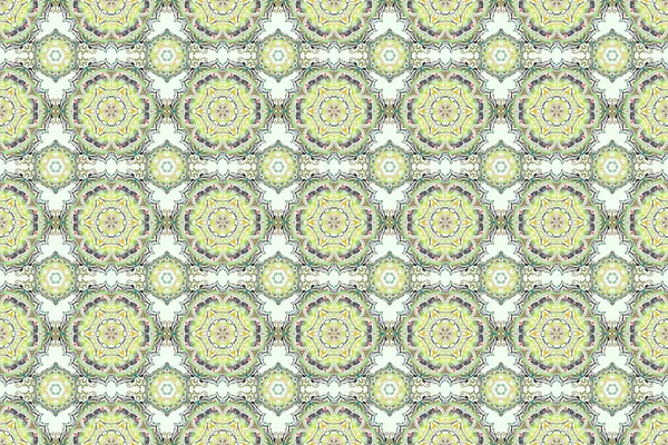 Raster illustration. Cutout paper lace texture, raster tulle background, swirly seamless pattern in gray and green colors.
