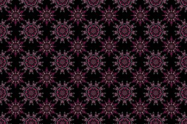 Barok klasik çiçek desenli, pembe renklerde, pürüzsüz desen. Raster illüstrasyonu. Şatafatlı klasik süs, duvar kağıtları, baskı, tekstil veya kumaş için kraliyet Victoria dönemi dokusu.