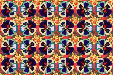 Renksiz çiçeksiz raster desenli resimleme.