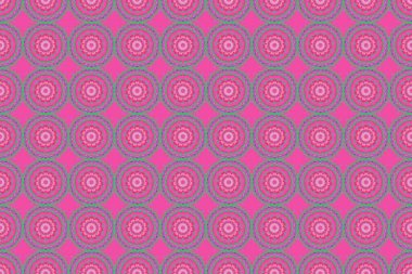 Pembe arka planda geleneksel raster süsü. Arabesk kuşakları ve çiçek elementleriyle doğulu çok renkli, pürüzsüz desen..