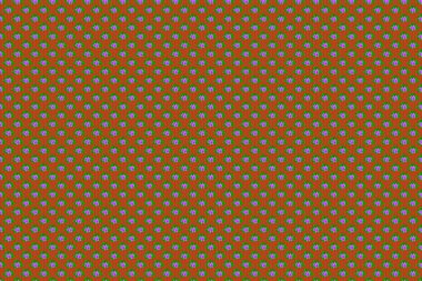 Yeşil ve turuncu renkli Plumeria çiçekleriyle soyut zarafet deseni.