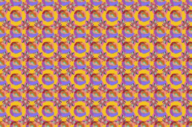 Soyut, soyut, çiçeksiz, mavi ve pembe renklerde klasik bir desen. Kesişen kıvrımlı zarif stilize yapraklar ve parşömenler soyut bir çiçek süsü oluşturuyorlar. Arabesk.