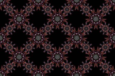 Raster illüstrasyonu. Kusursuz arka plan, grunge tarzı. Pembe, menekşe ve bej desenli desenli duvar kağıdı..