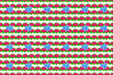 Amfibik ve Plumeria çiçekleri ve beyaz arka planda yaprakları olan pürüzsüz bir desen. Yatak çarşafları için tekstil baskısı, ceket, paket tasarımı, parmak izleri, tekstil, kumaş. Suluboya çiçek arkaplanı.