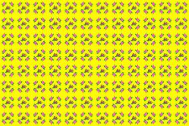 Dekoratif çiçekleri tekrar eden desenler. Sarı arka planda çiçek motifleri olan soyut zerafet kusursuz desen.