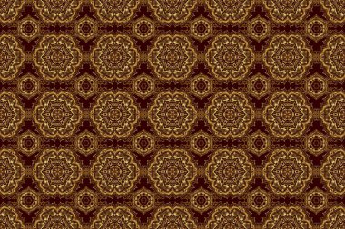 Zarif raster klasik altın pürüzsüz desen. Kusursuz soyut arka plan ve altın tekrarlayan elementler. Kahverengi ve altın desenli.