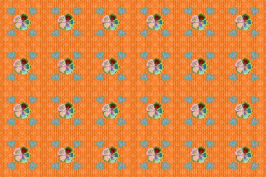 Kesişen kıvrımlı zarif stilize yapraklar ve parşömenler soyut bir çiçek süsü oluşturuyorlar. Arabesk. Soyut, soyut, yeşil ve mavi renklerde, dikdörtgen desenli..