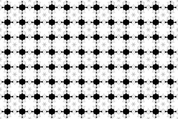 Белый Винтажный Текстильный Отпечаток Черном Фоне Мотли Плитки Цветочным Мотивом — стоковое фото