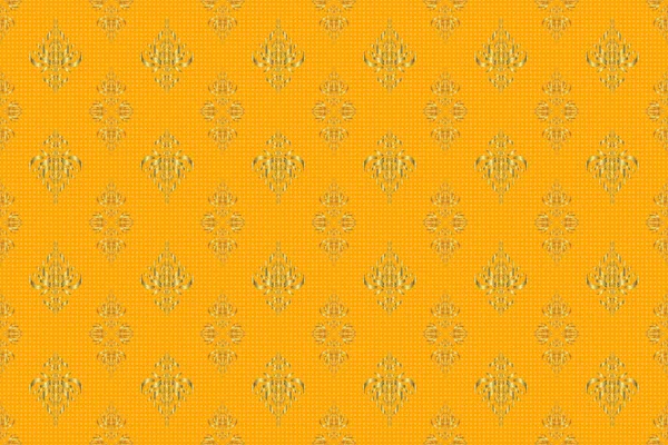 東洋風の豪華な装飾 招待状 グリーティングカード ラベル バッジ タグの装飾 黄色の黄金の花のシームレスなパターン 黄金のテンプレートのためのラスター要素 — ストック写真