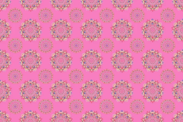 Multicolored Seamless Illustration Pink Backdrop Raster Geometric Seamless Pattern Multicolored — Stock Photo, Image