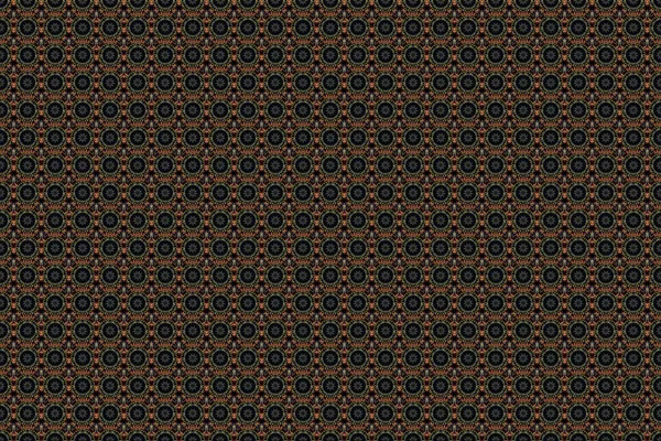 Elegante Naadloze Patroon Met Bloemen Mandala Elementen Mooi Bruin Groen — Stockfoto