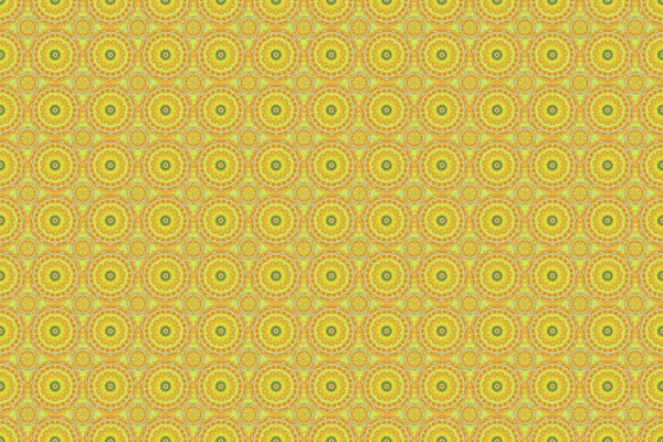 Seamless background. Vintage seamless pattern in beige, yellow and green colors. Elegant raster damask wallpaper.