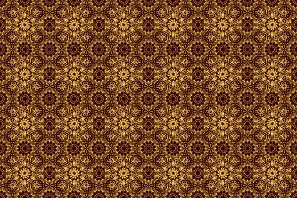 Line Thai Seamless Pattern Golden Brown Backdrop Traditional Thailand Golden — Stock Photo, Image