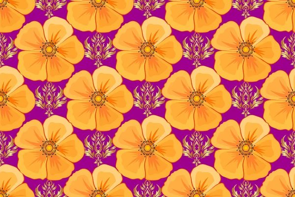 Stylowa Tapeta Kwiatami Kosmosu Streszczenie Rastrowego Tła Kwiatowy Bezszwowy Wzór — Zdjęcie stockowe