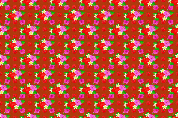 Color seamless floral raster pattern.