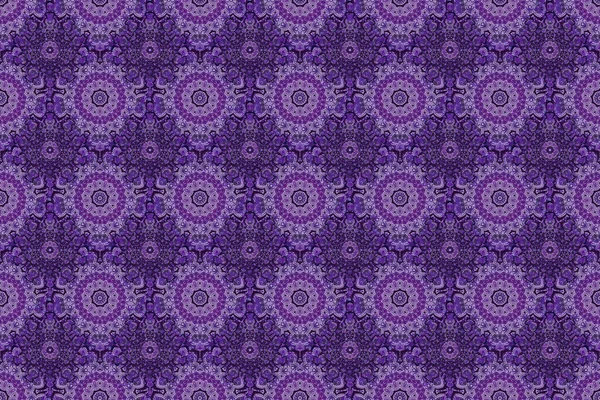 Floral Seamless Pattern Wallpaper Baroque Seamless Raster Background Purple Violet — Stock Photo, Image