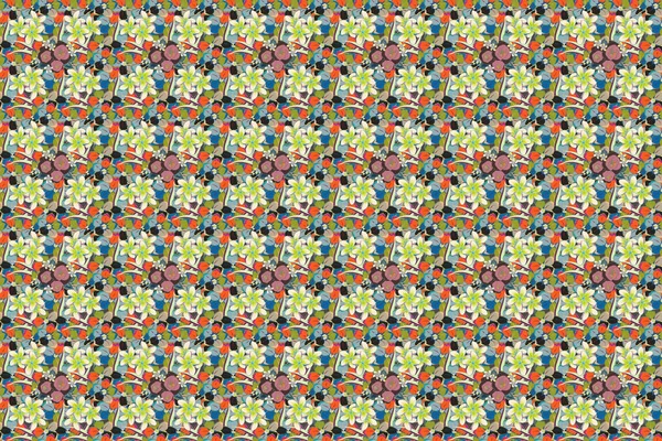 Barva Bezešvé Květinové Rastrové Vzor — Stock fotografie