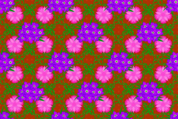 Traditional Seamless Pattern Raster Striped Seamless Pattern Primrose Flowers Decorative — Stock Photo, Image