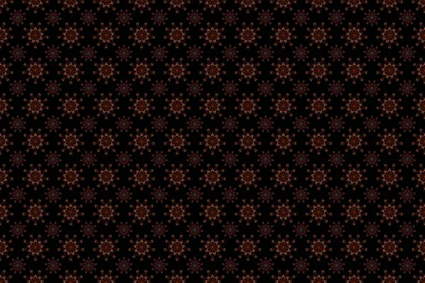 Damask arkaplan deseni kırmızı ve kahverengi renklerde. Raster illüstrasyonu.