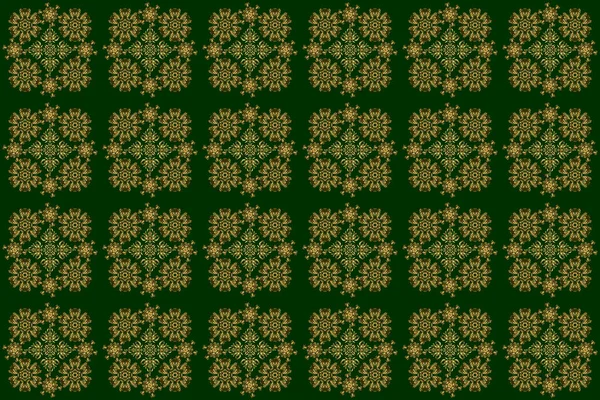 Estrellas Estilizadas Doradas Sobre Fondo Verde Abanico Forma Navidad Oro — Foto de Stock