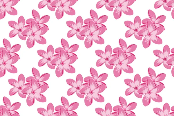 Sömlös Handritad Raster Plumeria Blomma Mönster Violett Magenta Och Rosa — Stockfoto