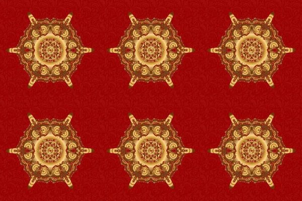 Ornamento Rotondo Con Rami Intrecciati Fiori Riccioli Arabesque Modello Mandala — Foto Stock