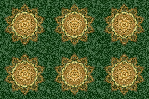 Raster Bosquejo Mandala Sobre Fondo Verde Logo Yoga Fondo Para —  Fotos de Stock