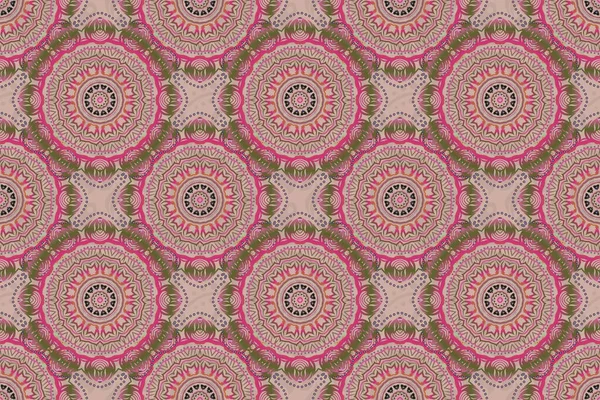 Traditionelles Orientalisches Ornament Nahtloses Klassisches Raster Muster Rosa Und Grün — Stockfoto