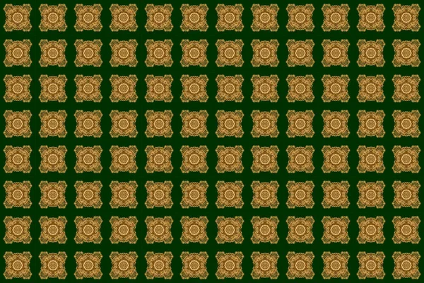 Zielony Złoty Geometryczny Raster Bezszwowy Wzór Abstrakcyjne Tło — Zdjęcie stockowe
