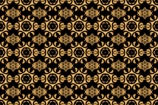 Золотая Сетка Черном Фоне Растертый Узор Швов Золотыми Элементами — стоковое фото