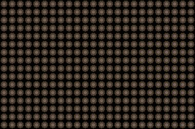 Kraliyet duvar kağıdı. Siyah arkaplanda soyut çizimler. Şık bir süs. Yeşil ve pembe renkte Damask mandala.
