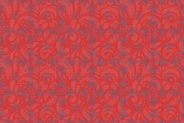 Tebrik kartı, sunum veya düğün davetiyeleri için soyut arabesk arkaplanı. Geleneksel raster gotik damask arka planı. Mavi ve turuncu arkaplansız çiçek süsleme deseni.