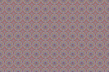 Mavi, mor ve pembe süsler. Çiçeksiz desen. Duvar kâğıdı barok, İspanyol kumaşı. Kusursuz arkaplan.
