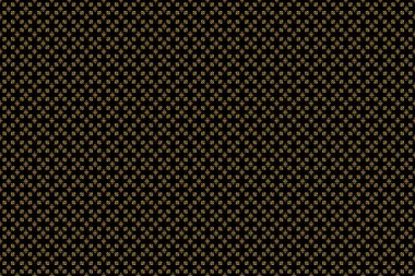 Siyah arka planda soyut altın elementler. Raster parlak metal yüzey pürüzsüz desen.