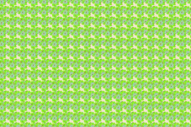 Raster illüstrasyonu. Elle çizilmiş çiçek ve bitkilerle kusursuz bir arka plan. Yeşil ve pembe renklerde biçimlendirilmiş küçük çiçeklerin kusursuz deseni.