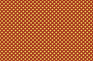 Dekoratif tesisat çiçekleri tekrar eden desenler. Kırmızı arka planda çiçek motifleri olan soyut zarafet deseni. Raster illüstrasyonu.