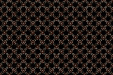 Geleneksel raster gotik damask arka planı. Kahverengi ve gri arkaplansız çiçek süsü deseni. Tebrik kartı, sunum veya düğün davetiyeleri için soyut arabesk arkaplanı.