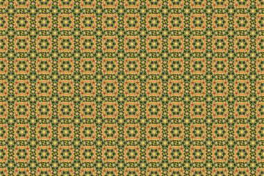 Elle çizilmiş, pürüzsüz desen. Raster desenli çiçek deseni. Birçok çiçek yeşil, sarı ve turuncu renklerde.