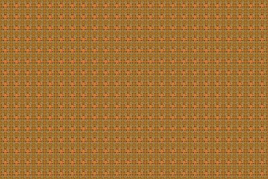 Sade turuncu, kahverengi ve siyah raster gülleri dikişsiz desen.