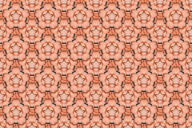 Karalama çizim stili, elle çizilmiş çizim. Çiçekler, yapraklar, dekoratif elementler, sıçramalar, lekeler ve pembe, turuncu ve kahverengi renkte damlalar..