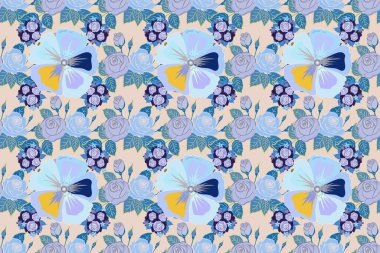 Renksiz çiçeksiz raster deseni.