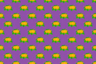 Motley pürüzsüz desen. Raster hibiscus çiçeği arka planı. Güzel yeşil, mor ve mor çiçekli..