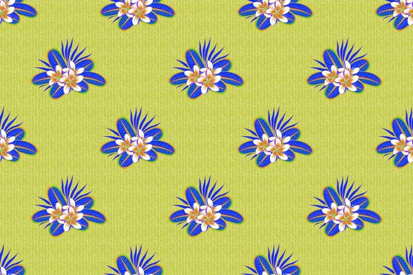 Raster Kwiaty Plumerii Bezszwowy Wzór Płynny Wzór Kwiatowy Kolorze Żółtym — Zdjęcie stockowe