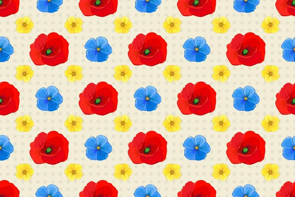 Rastrová Ilustrace Bezešvé Květinový Vzor Stylizovanými Mák Květiny Béžové Pozadí — Stock fotografie