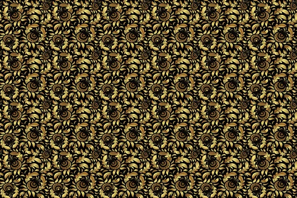 Seamless Pattern Gold Glitter Stripes Zigzag Chevron Wavy Stripe Seamless — Stock Photo, Image
