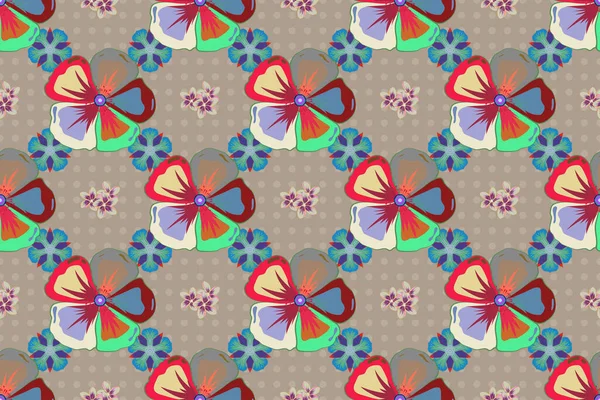 Color seamless floral raster pattern.