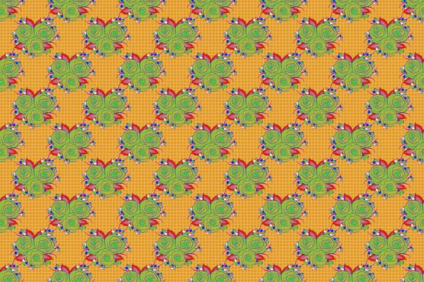 Cute seamless pattern in small rose flowers. The elegant template for fashion prints. Spring raster floral background. Small blue, yellow and green flowers.