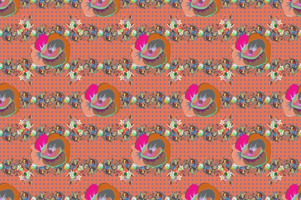 Een Vlekkeloos Patroon Raster Abstracte Bloem Achtergrond Mooie Bloemenprint Met — Stockfoto