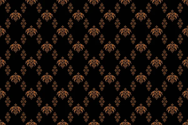 Raster brown and orange pattern on a black background for your design. Modern geometric seamless pattern for wrapping paper, fabric or textile. Vintage ornament.