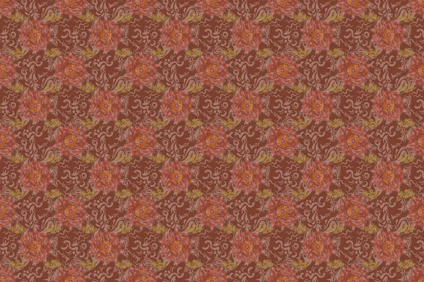 Retro Seamless Pattern Antique Style Acanthus Розовый Желтый Винтажный Барочный — стоковое фото